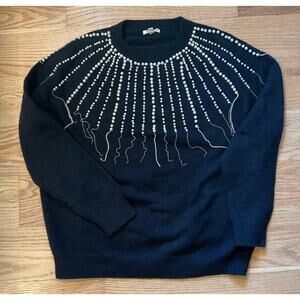Tea N Rose Pearl and Rhinestone Embellished Sweater